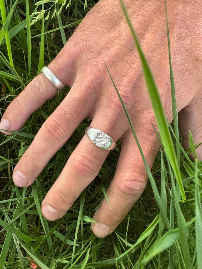 Minimal custom map ring celebrating a special place