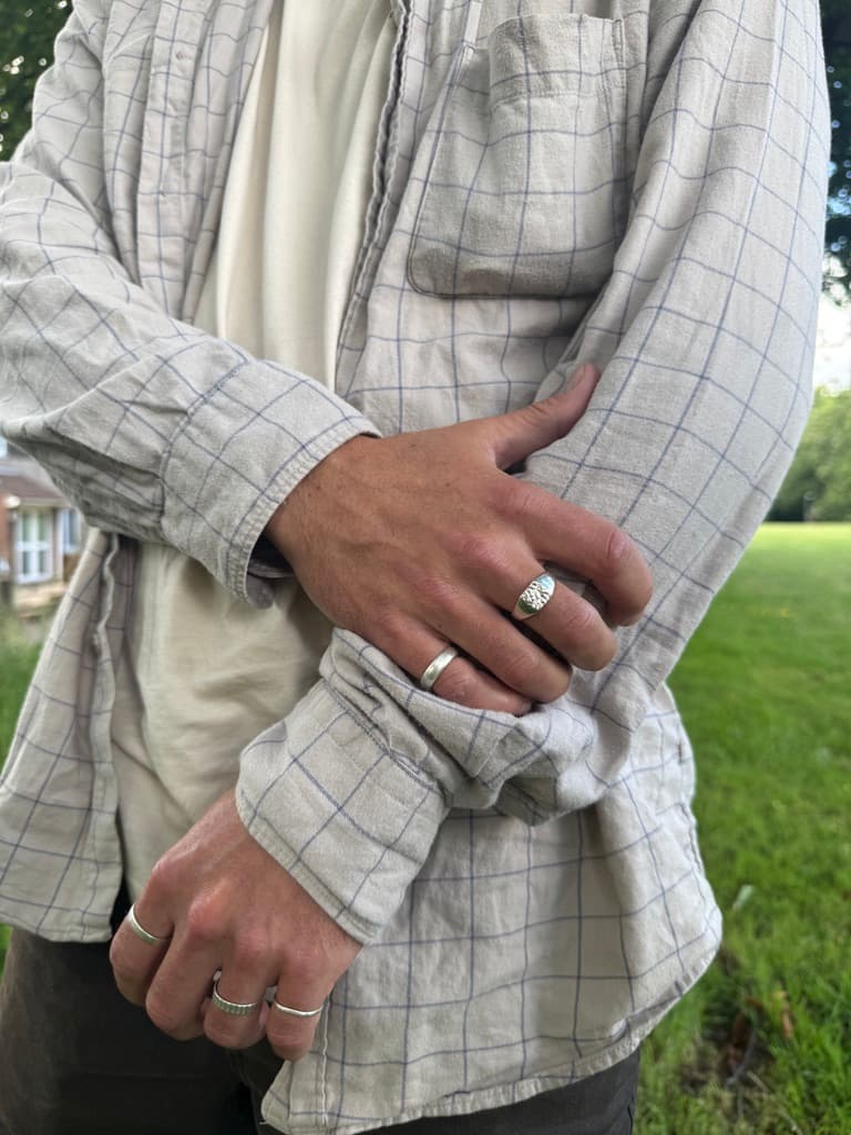 Personalised map ring with sculpted topographical surface